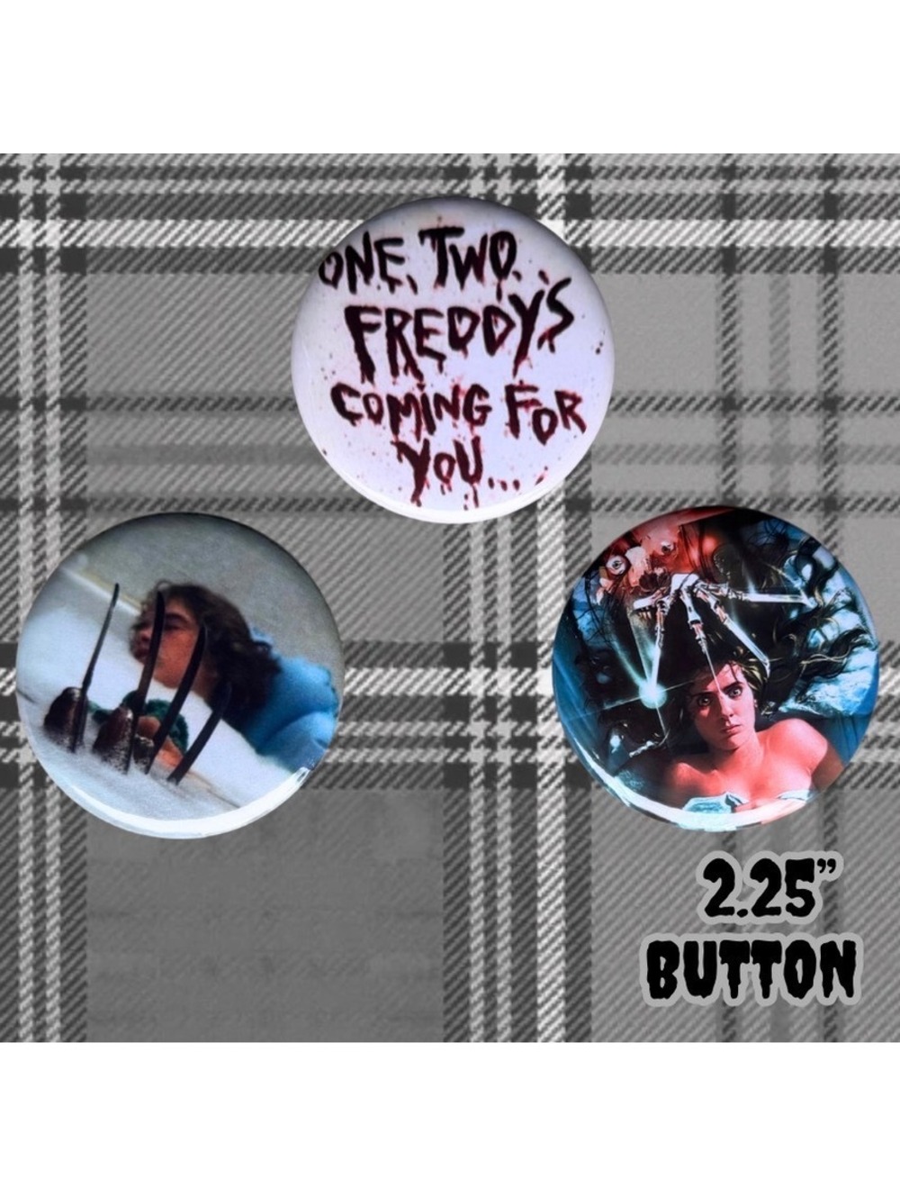 Nightmare on Elm Street Set of Three 2.25 Inch Horror Buttons